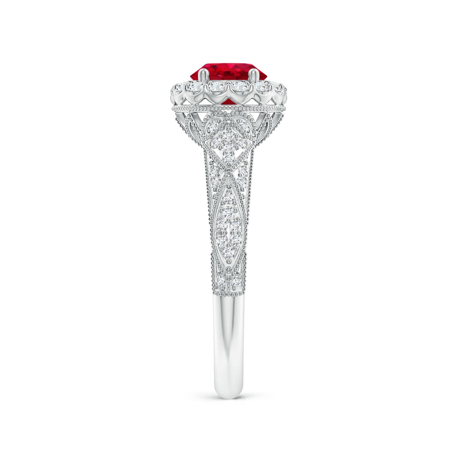 AAA - Ruby / 1.38 CT / 14 KT White Gold