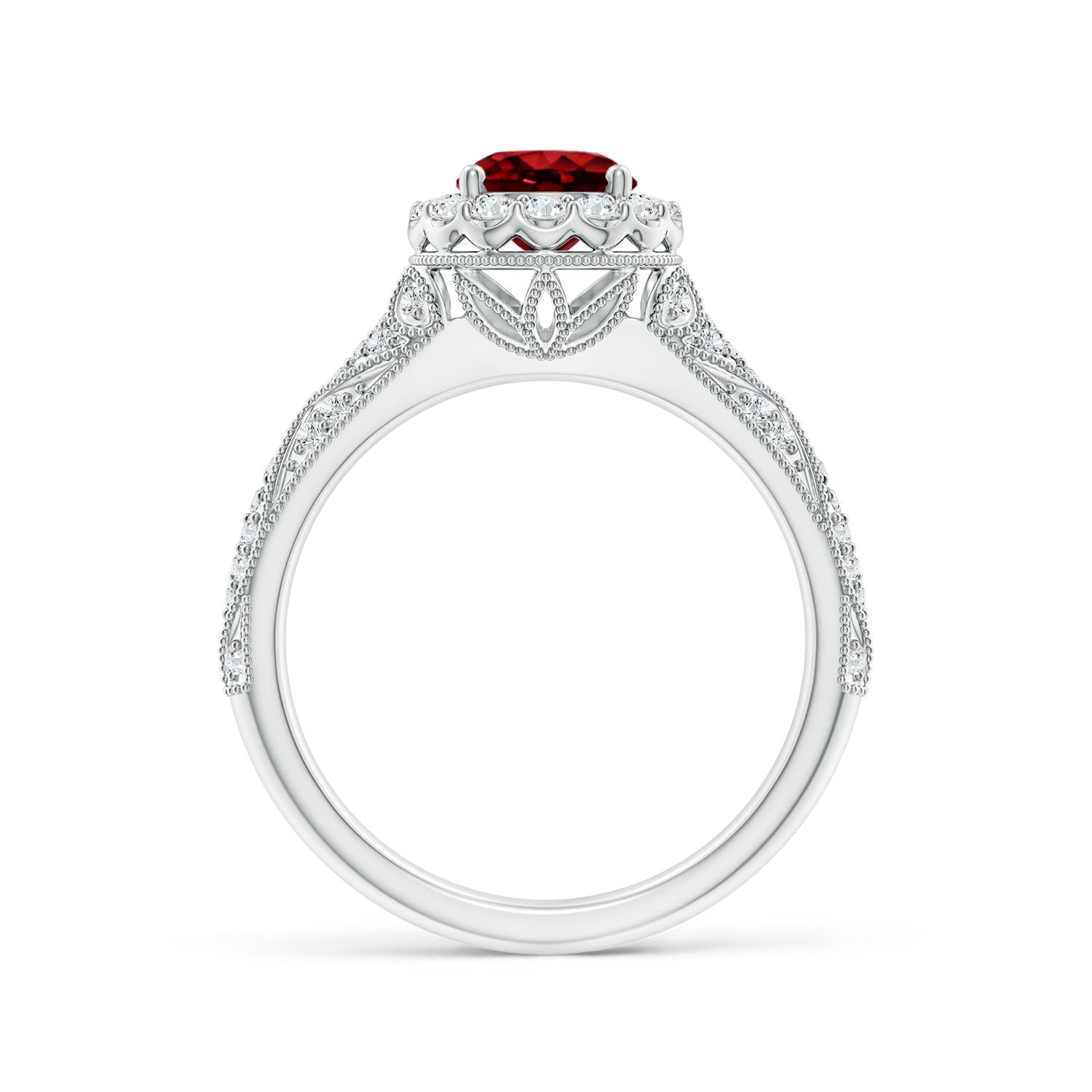 AAAA - Ruby / 1.38 CT / 14 KT White Gold