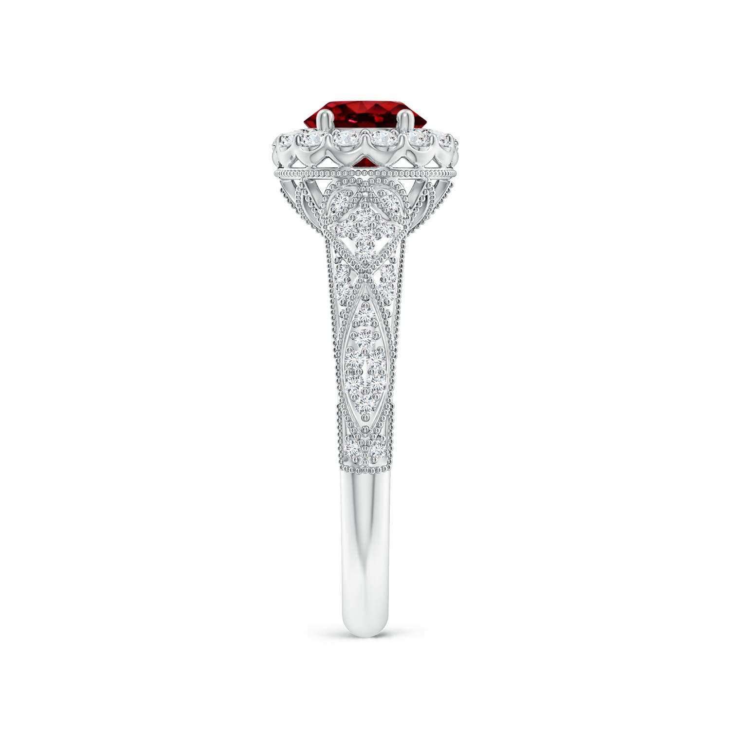 AAAA - Ruby / 1.38 CT / 14 KT White Gold