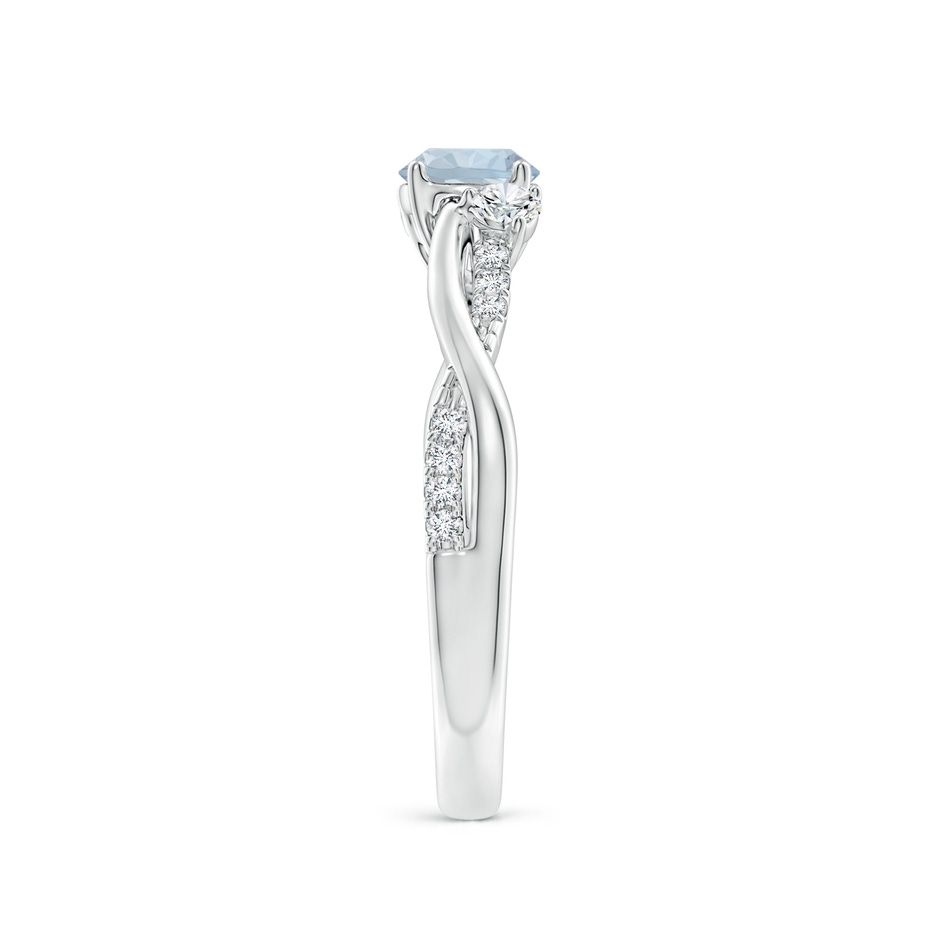 5mm A Nature Inspired Aquamarine & Diamond Twisted Vine Ring in White Gold Side 299