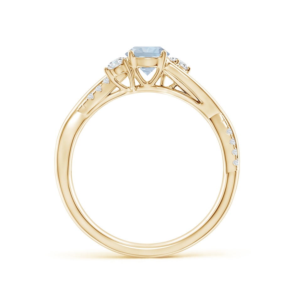 5mm A Nature Inspired Aquamarine & Diamond Twisted Vine Ring in Yellow Gold Side 199