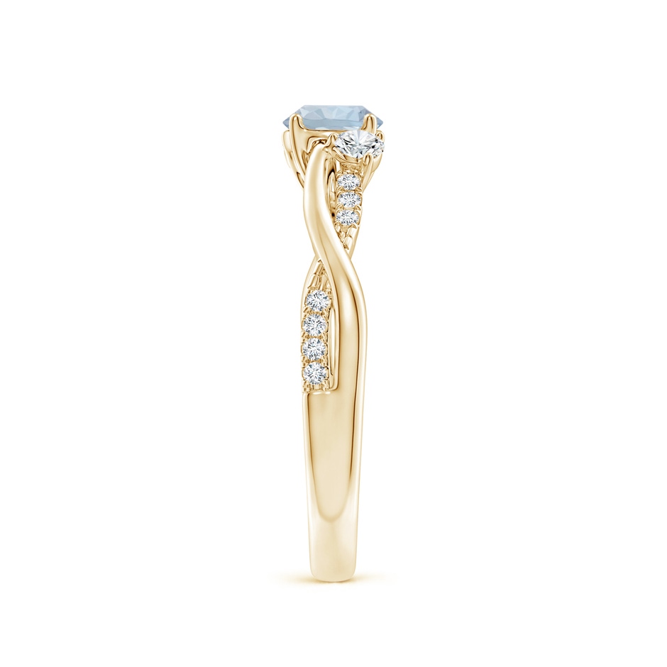 5mm A Nature Inspired Aquamarine & Diamond Twisted Vine Ring in Yellow Gold Side 299