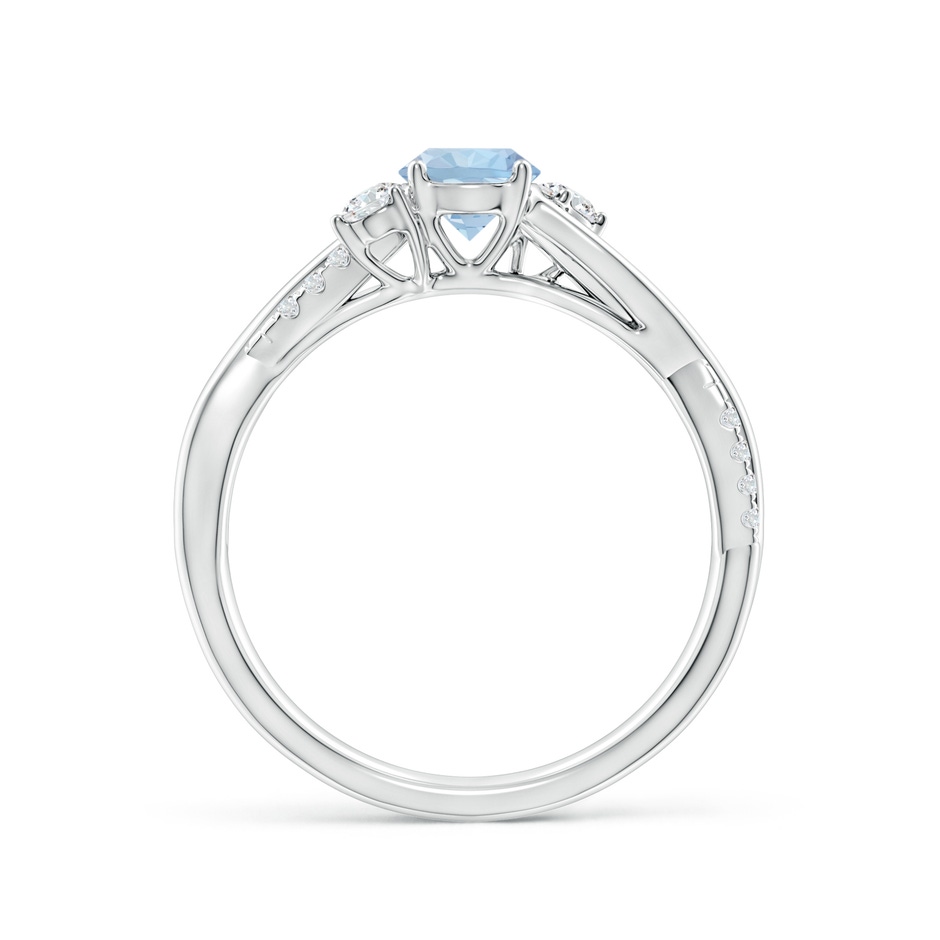 5mm AA Nature Inspired Aquamarine & Diamond Twisted Vine Ring in White Gold Side 199