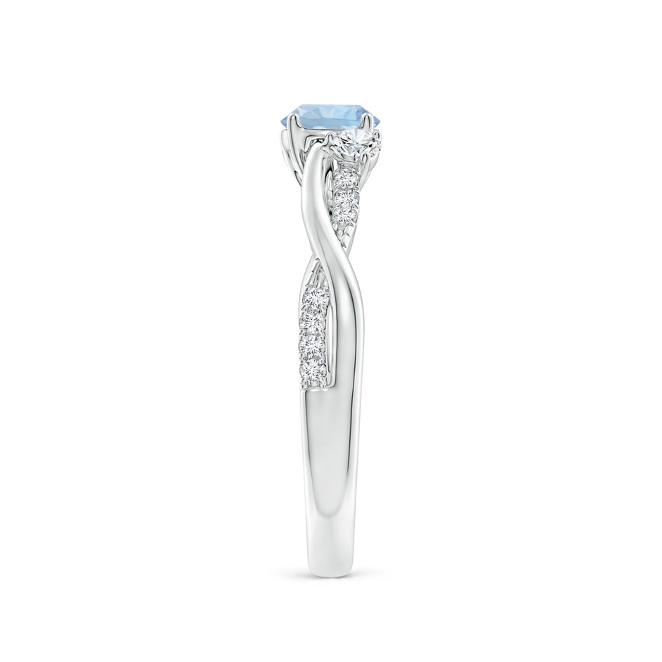 5mm AA Nature Inspired Aquamarine & Diamond Twisted Vine Ring in White Gold Side 299