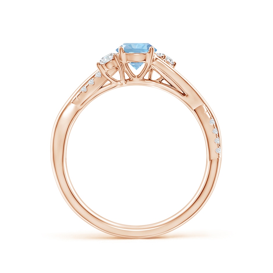 5mm AAA Nature Inspired Aquamarine & Diamond Twisted Vine Ring in Rose Gold Side 199