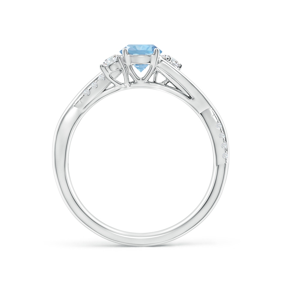 5mm AAA Nature Inspired Aquamarine & Diamond Twisted Vine Ring in White Gold Side 199