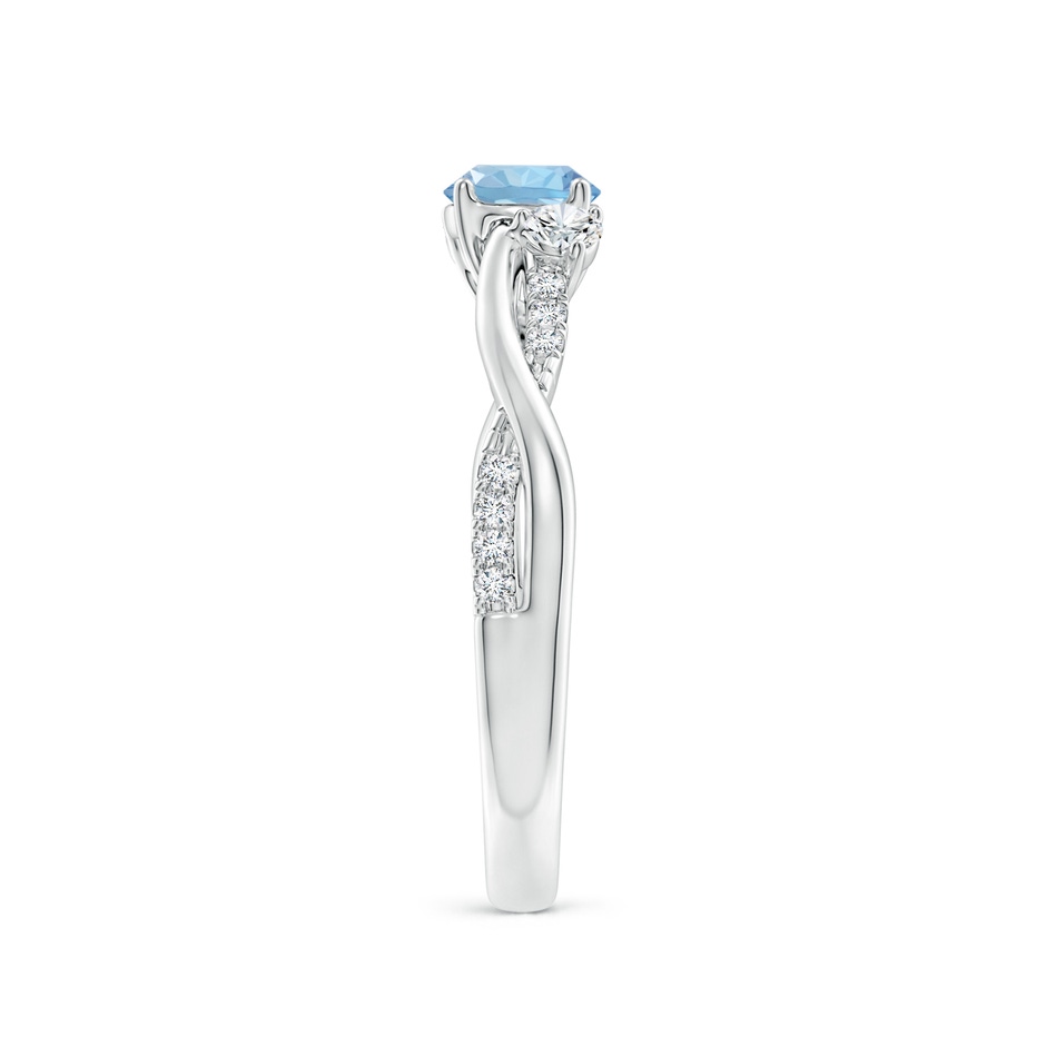 5mm AAA Nature Inspired Aquamarine & Diamond Twisted Vine Ring in White Gold Side 299