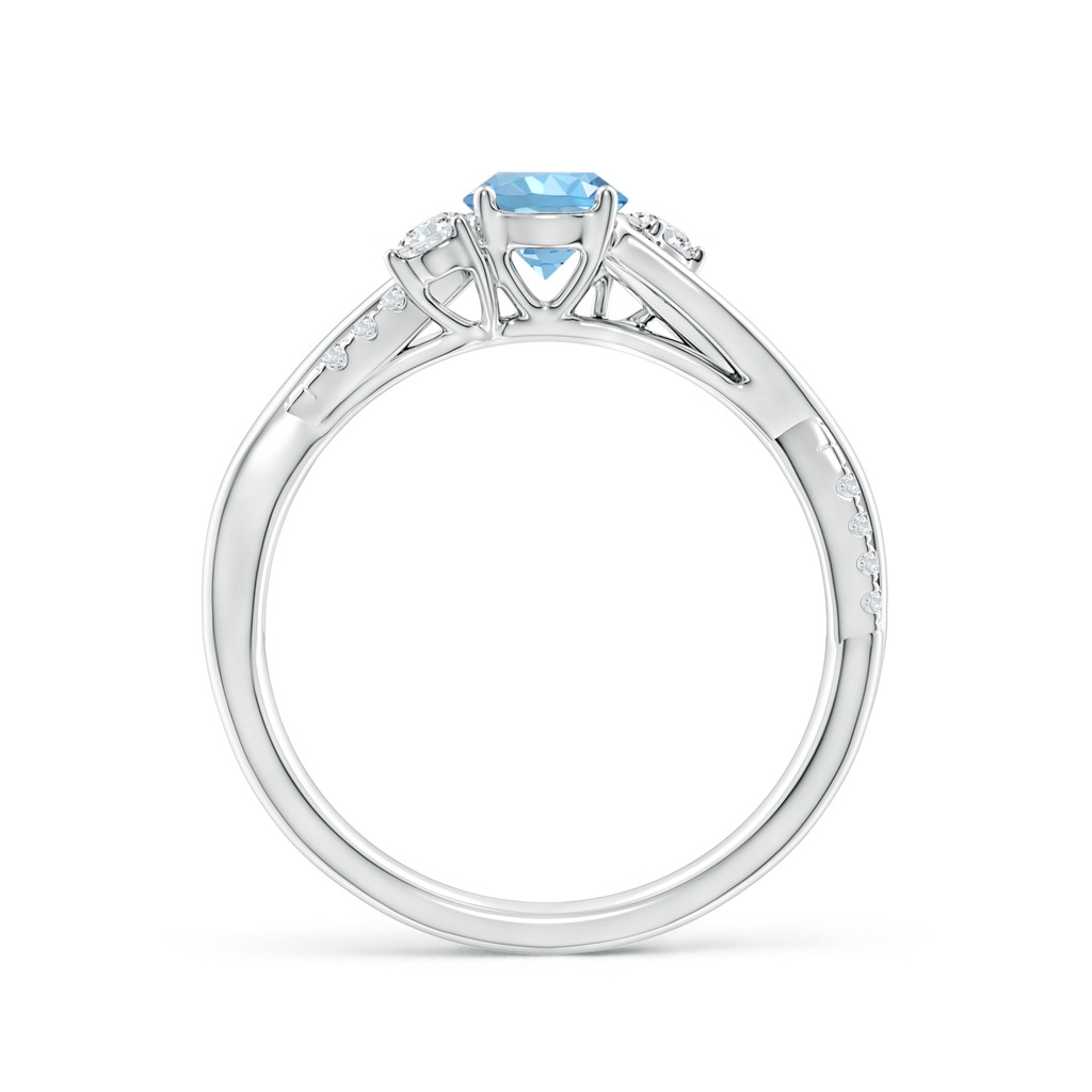 5mm AAAA Nature Inspired Aquamarine & Diamond Twisted Vine Ring in P950 Platinum - side 199
