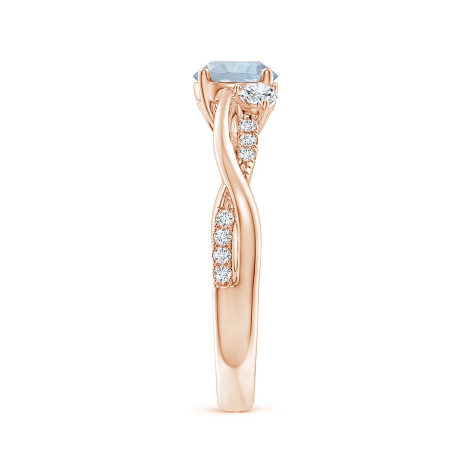 6mm A Nature Inspired Aquamarine & Diamond Twisted Vine Ring in Rose Gold Side 299