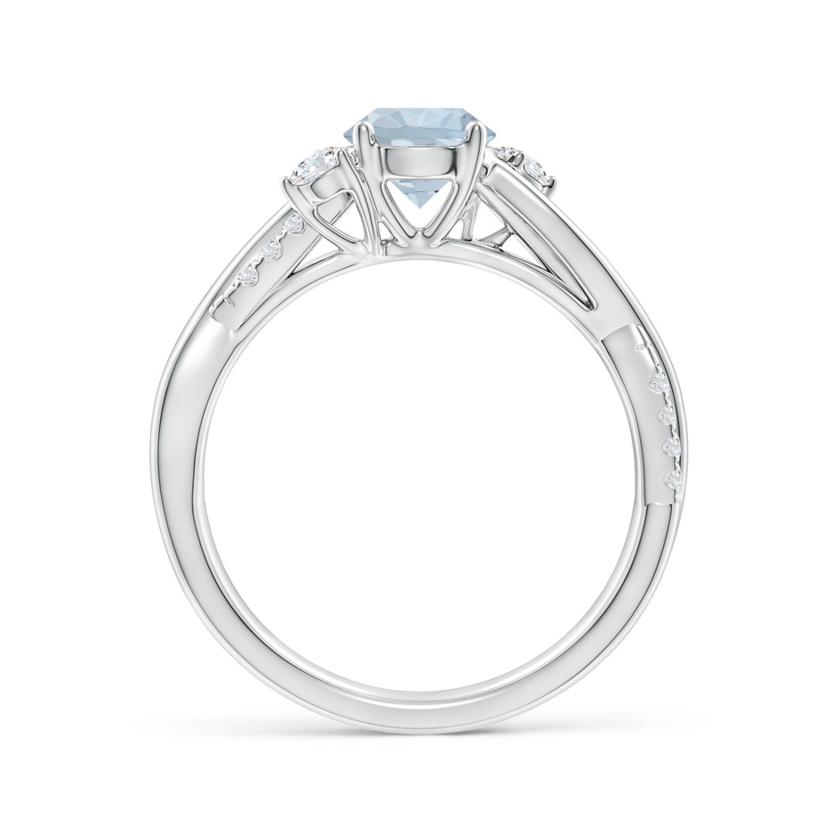 6mm A Nature Inspired Aquamarine & Diamond Twisted Vine Ring in White Gold Side 199