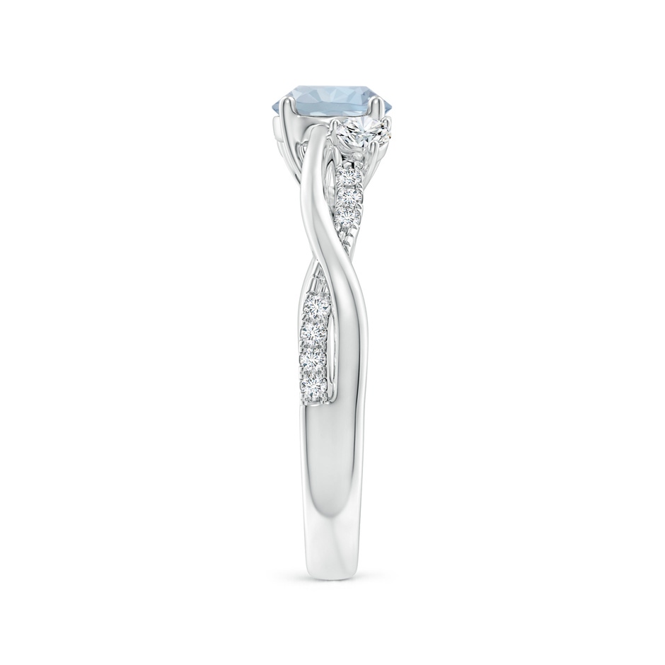 6mm A Nature Inspired Aquamarine & Diamond Twisted Vine Ring in White Gold Side 299