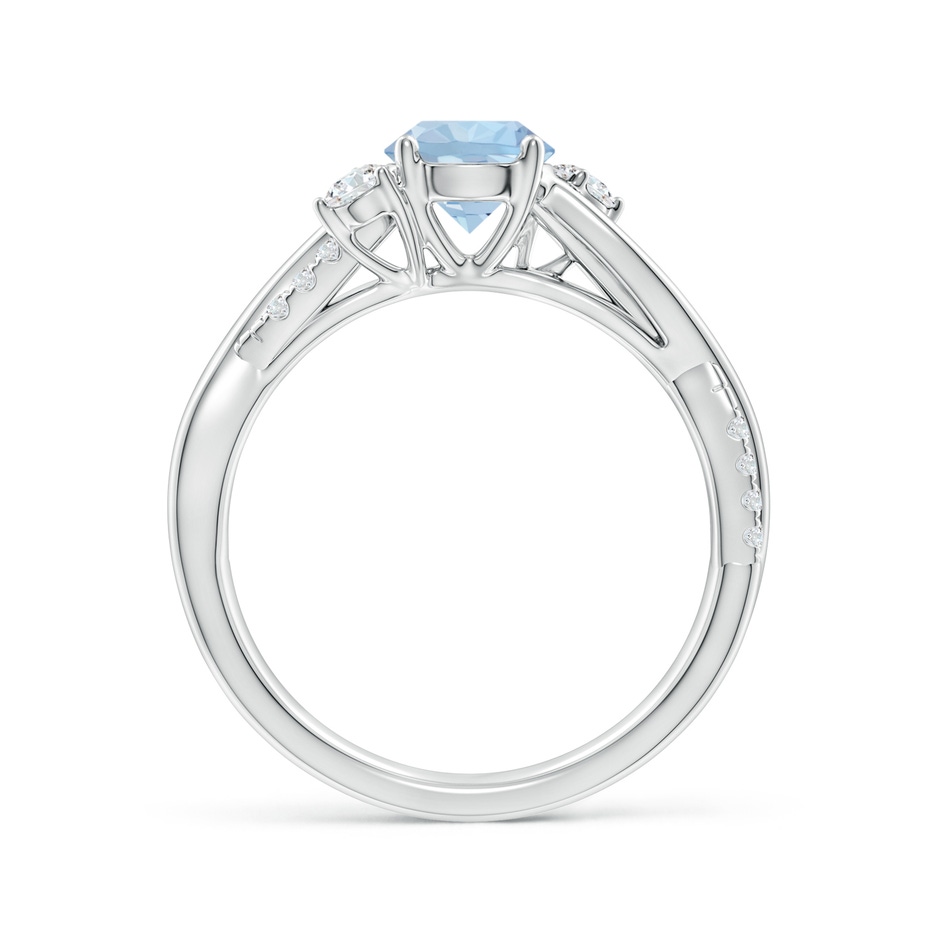 6mm AA Nature Inspired Aquamarine & Diamond Twisted Vine Ring in White Gold Side 199
