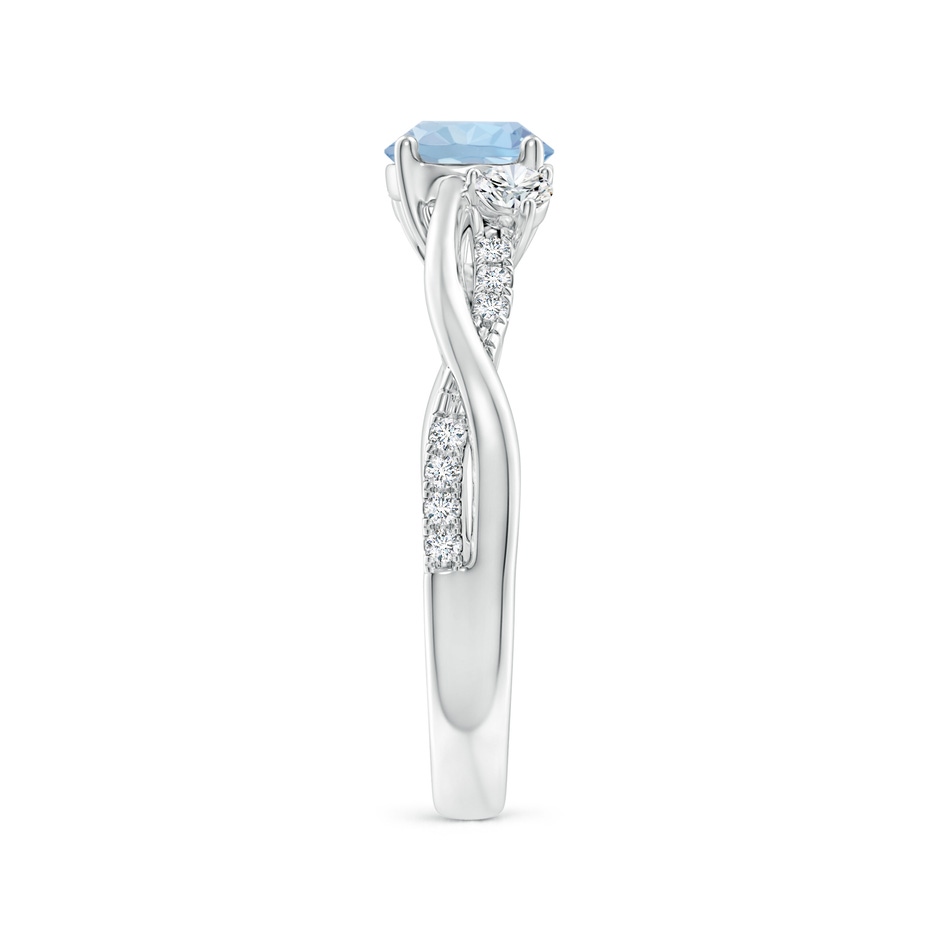 6mm AA Nature Inspired Aquamarine & Diamond Twisted Vine Ring in White Gold Side 299