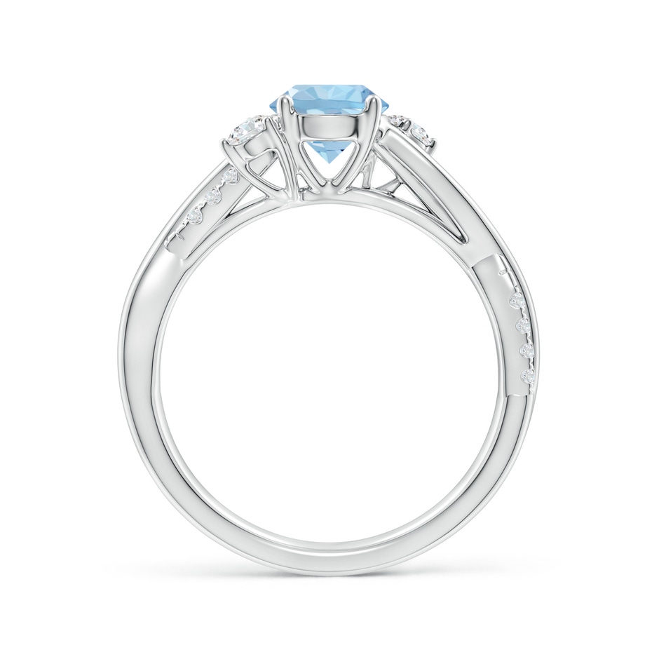 6mm AAA Nature Inspired Aquamarine & Diamond Twisted Vine Ring in P950 Platinum side 199