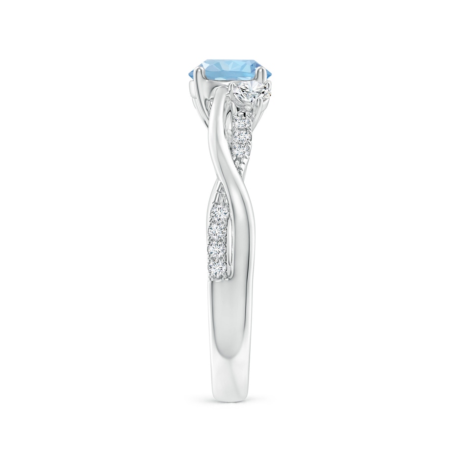 6mm AAA Nature Inspired Aquamarine & Diamond Twisted Vine Ring in P950 Platinum side 299