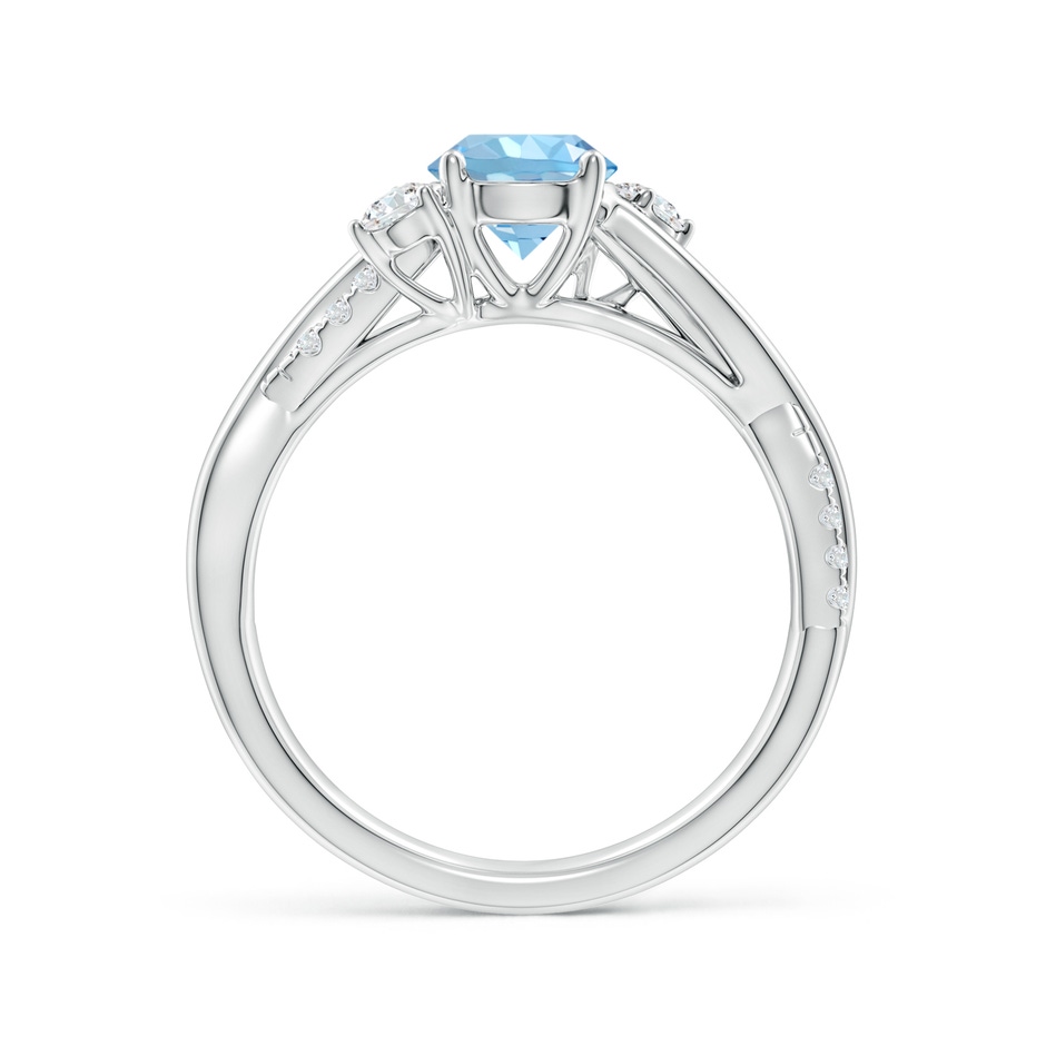6mm AAAA Nature Inspired Aquamarine & Diamond Twisted Vine Ring in P950 Platinum Side 199