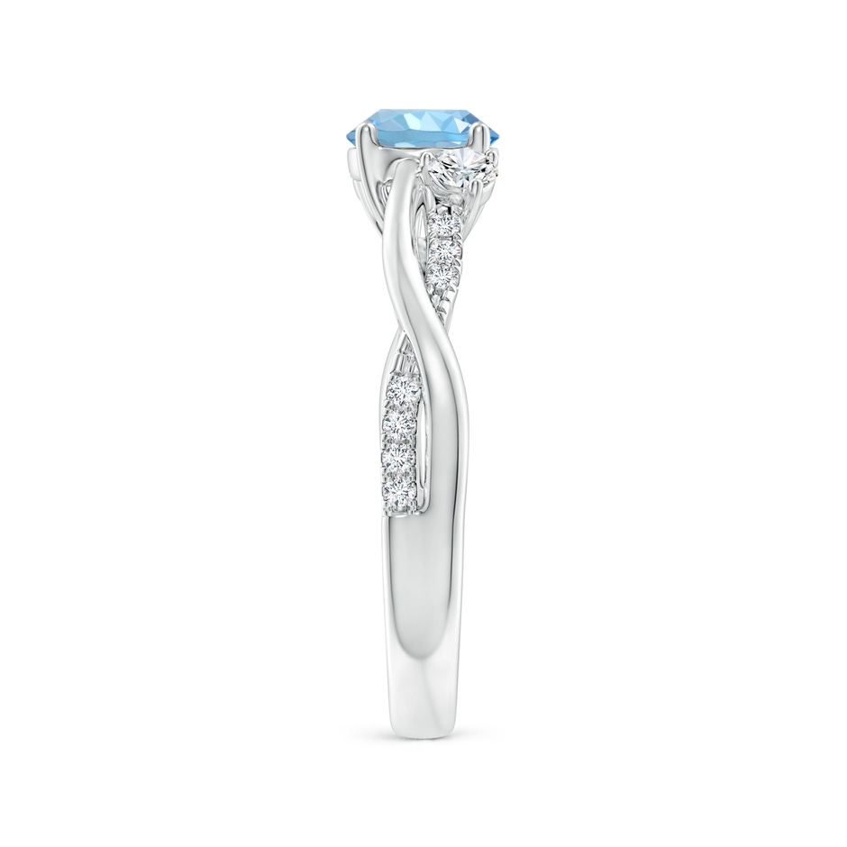 6mm AAAA Nature Inspired Aquamarine & Diamond Twisted Vine Ring in P950 Platinum Side 299