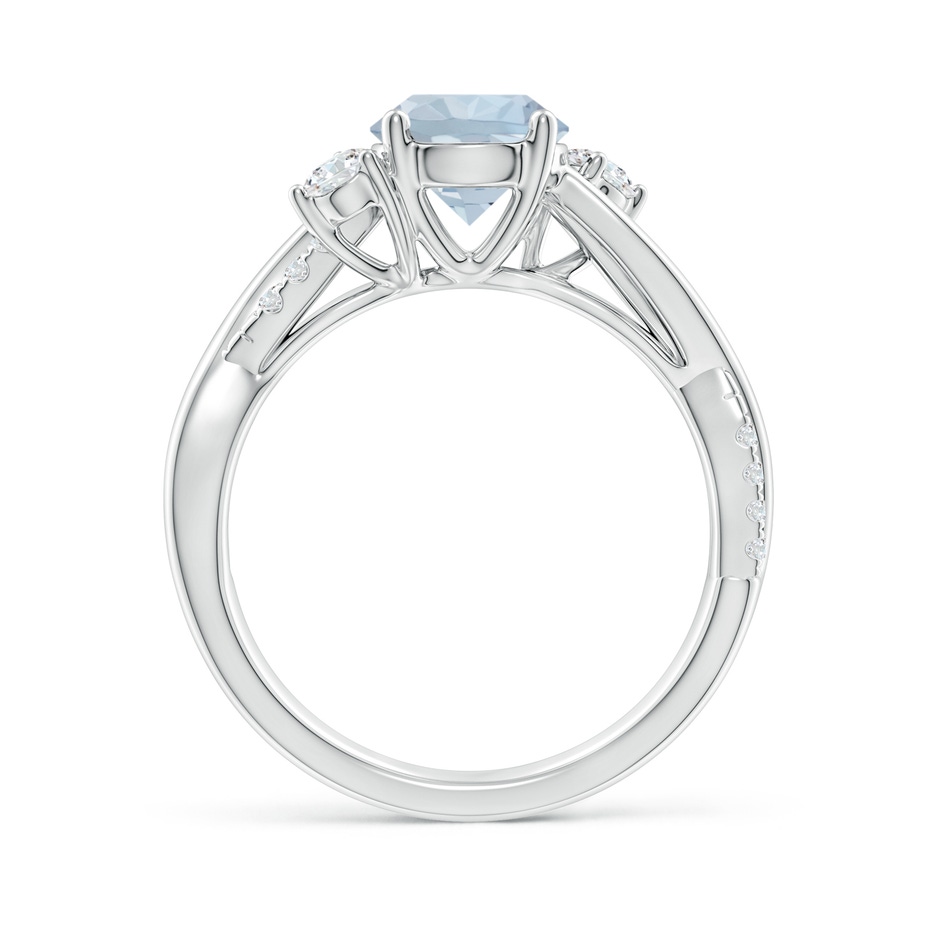 7mm A Nature Inspired Aquamarine & Diamond Twisted Vine Ring in P950 Platinum side 199