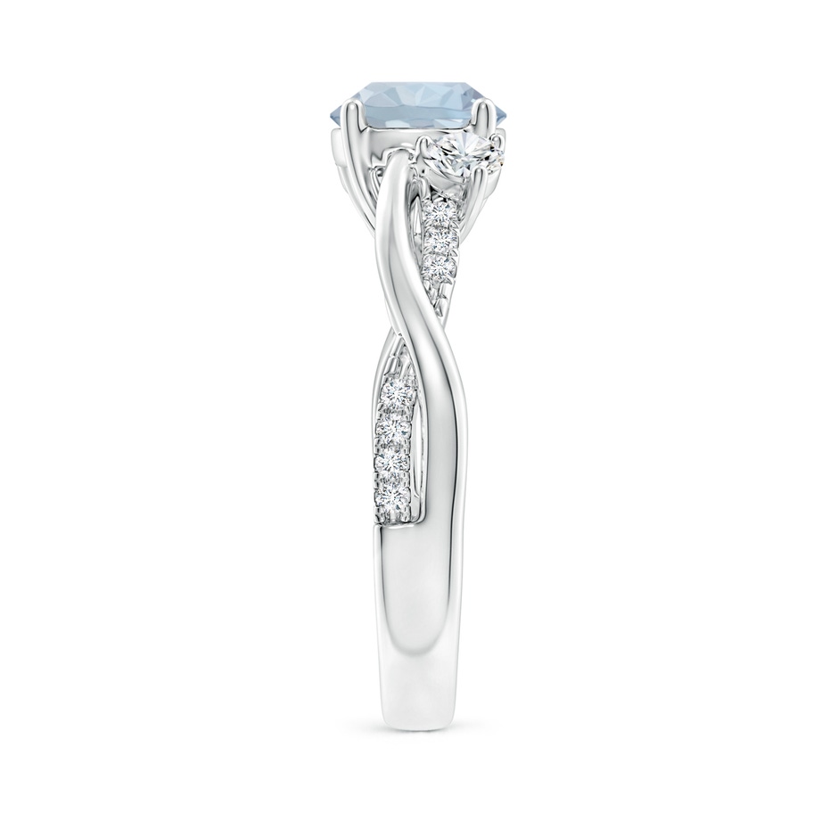 7mm A Nature Inspired Aquamarine & Diamond Twisted Vine Ring in P950 Platinum side 299