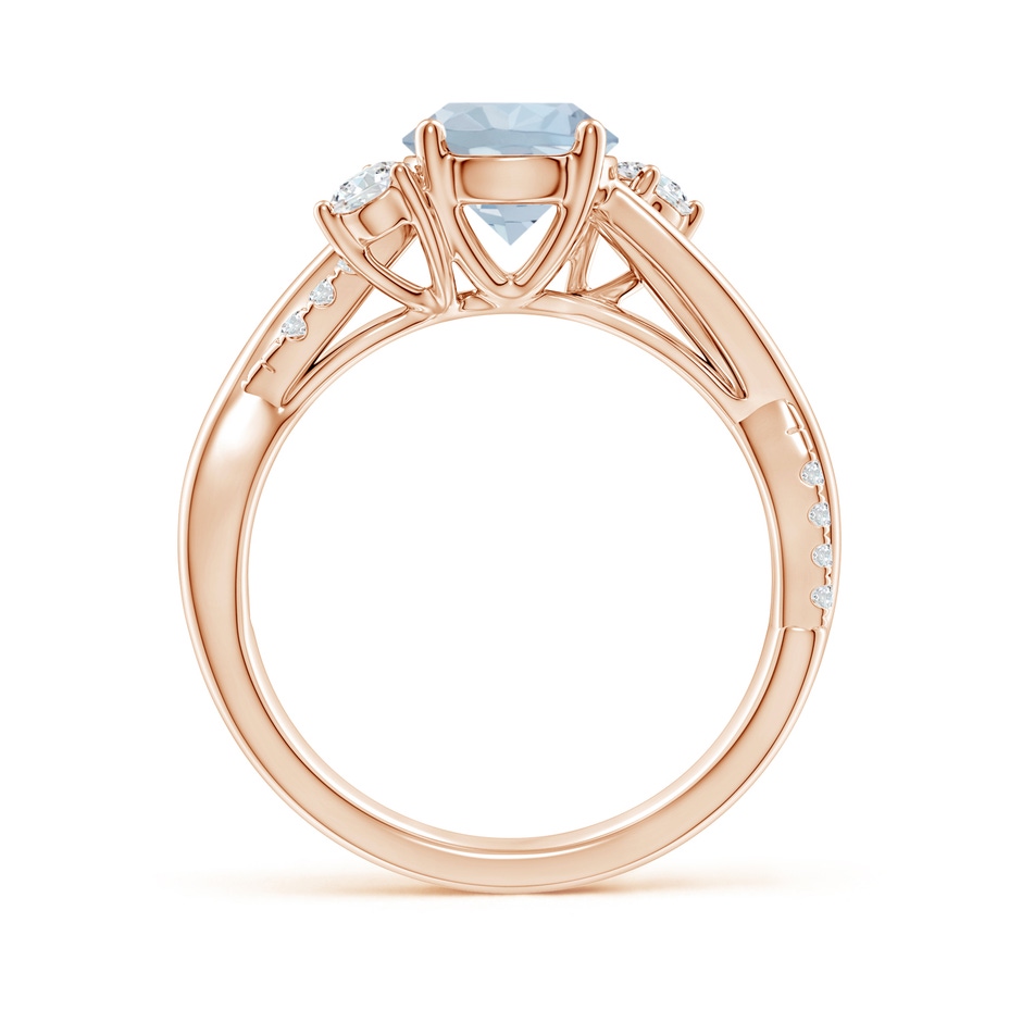7mm A Nature Inspired Aquamarine & Diamond Twisted Vine Ring in Rose Gold Side 199