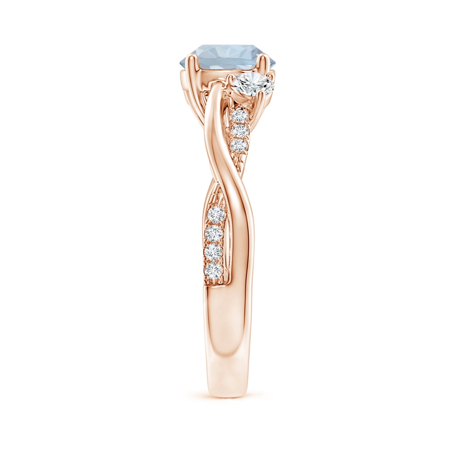 7mm A Nature Inspired Aquamarine & Diamond Twisted Vine Ring in Rose Gold Side 299