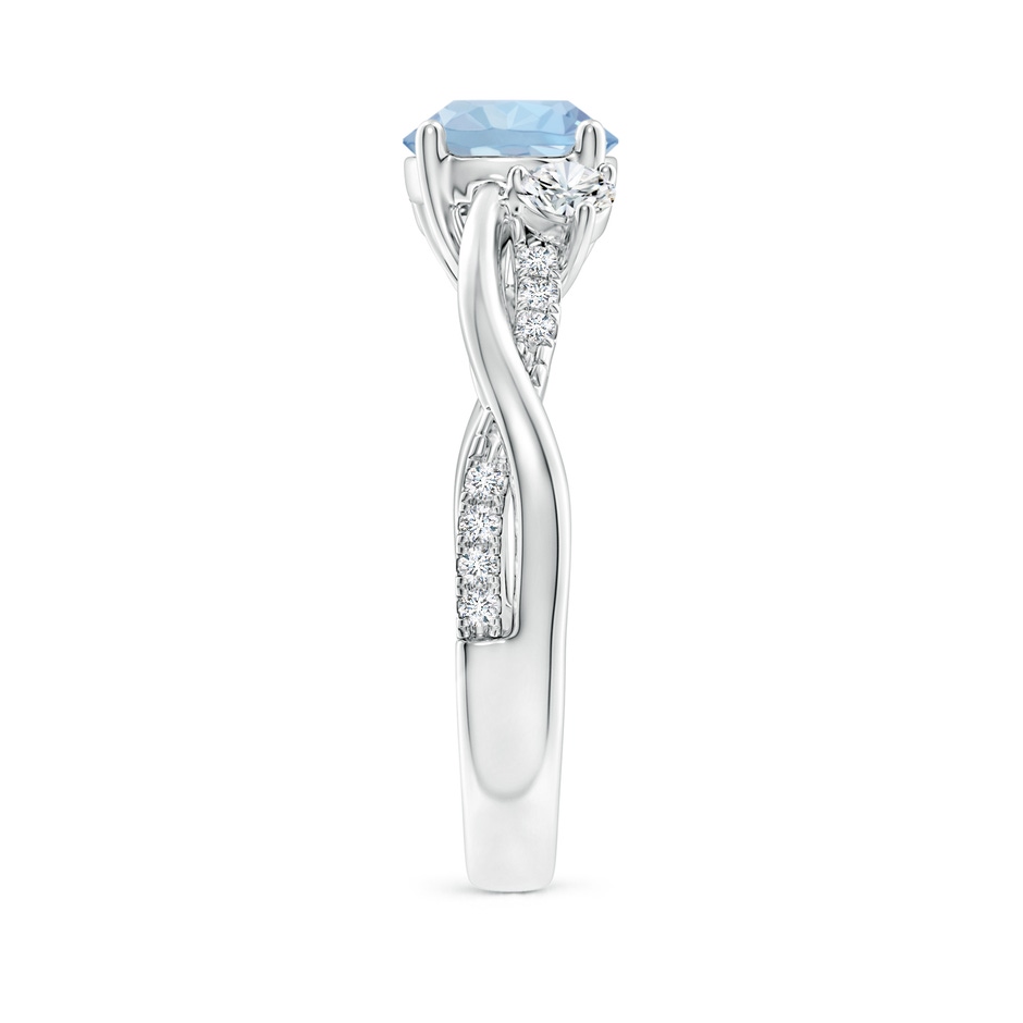 7mm AA Nature Inspired Aquamarine & Diamond Twisted Vine Ring in White Gold Side 299