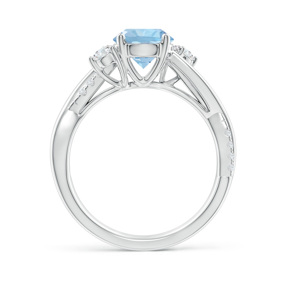 7mm AAA Nature Inspired Aquamarine & Diamond Twisted Vine Ring in White Gold side 199