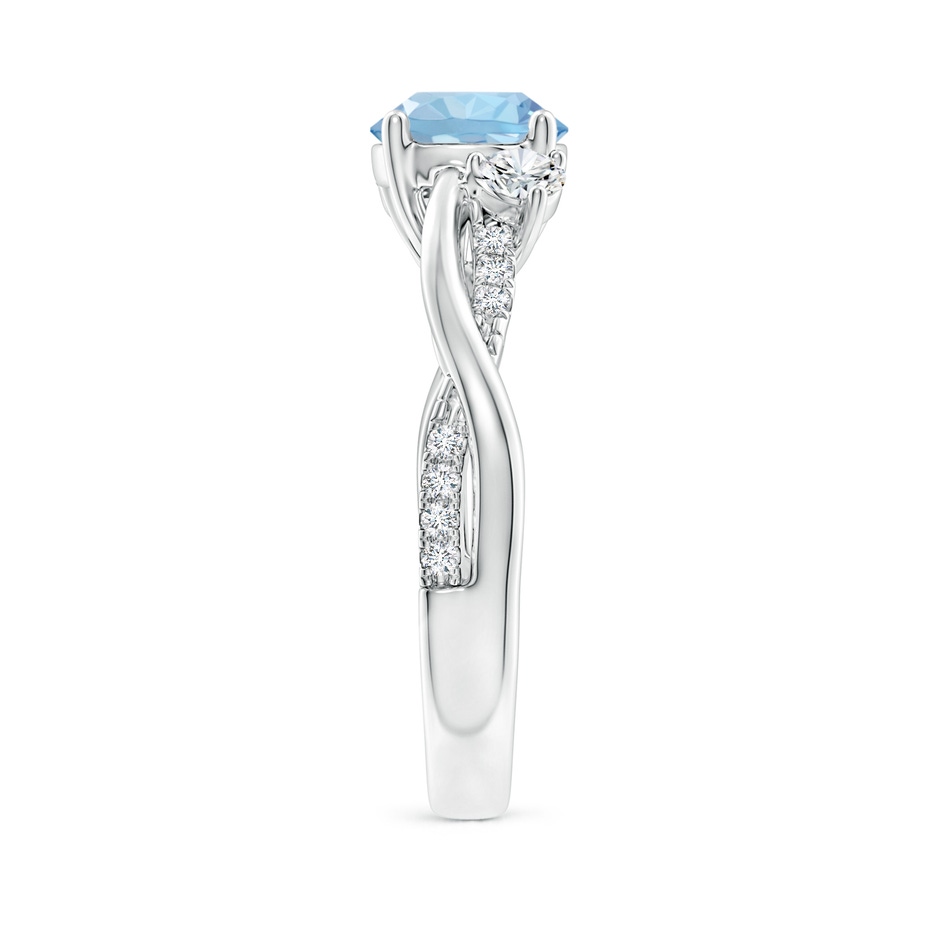 7mm AAA Nature Inspired Aquamarine & Diamond Twisted Vine Ring in White Gold side 299