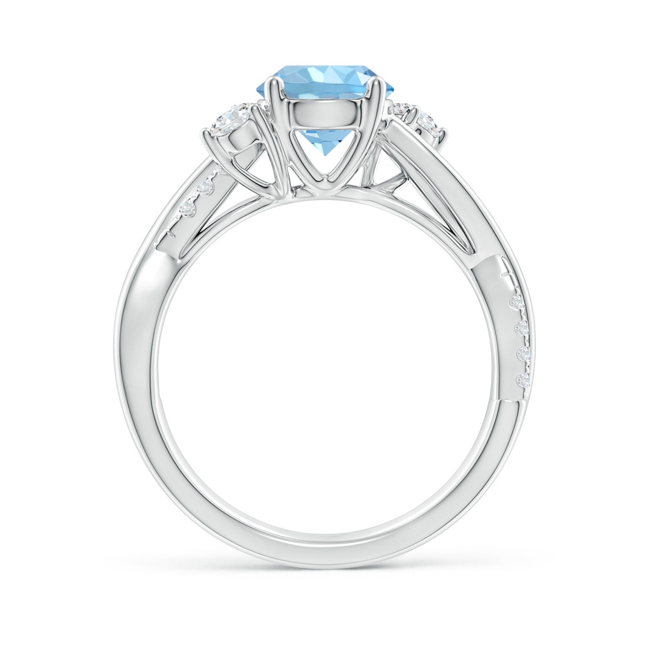 7mm AAAA Nature Inspired Aquamarine & Diamond Twisted Vine Ring in P950 Platinum Side 199