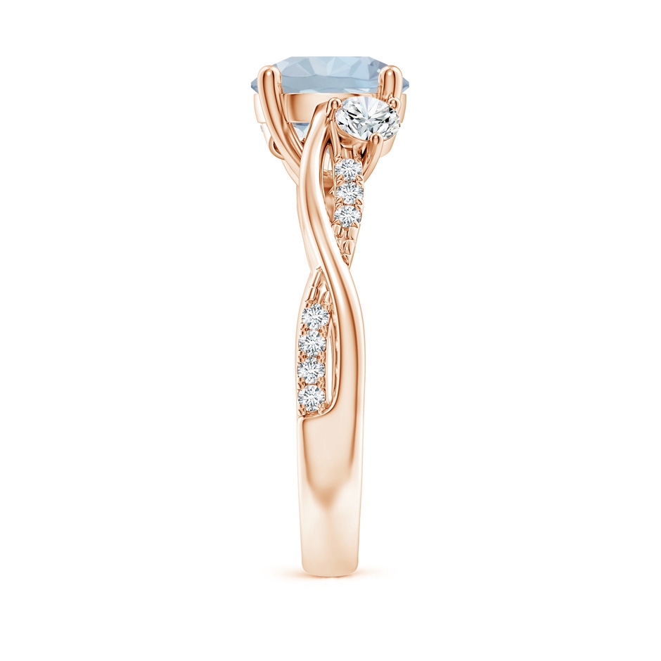8mm A Nature Inspired Aquamarine & Diamond Twisted Vine Ring in Rose Gold Side 299