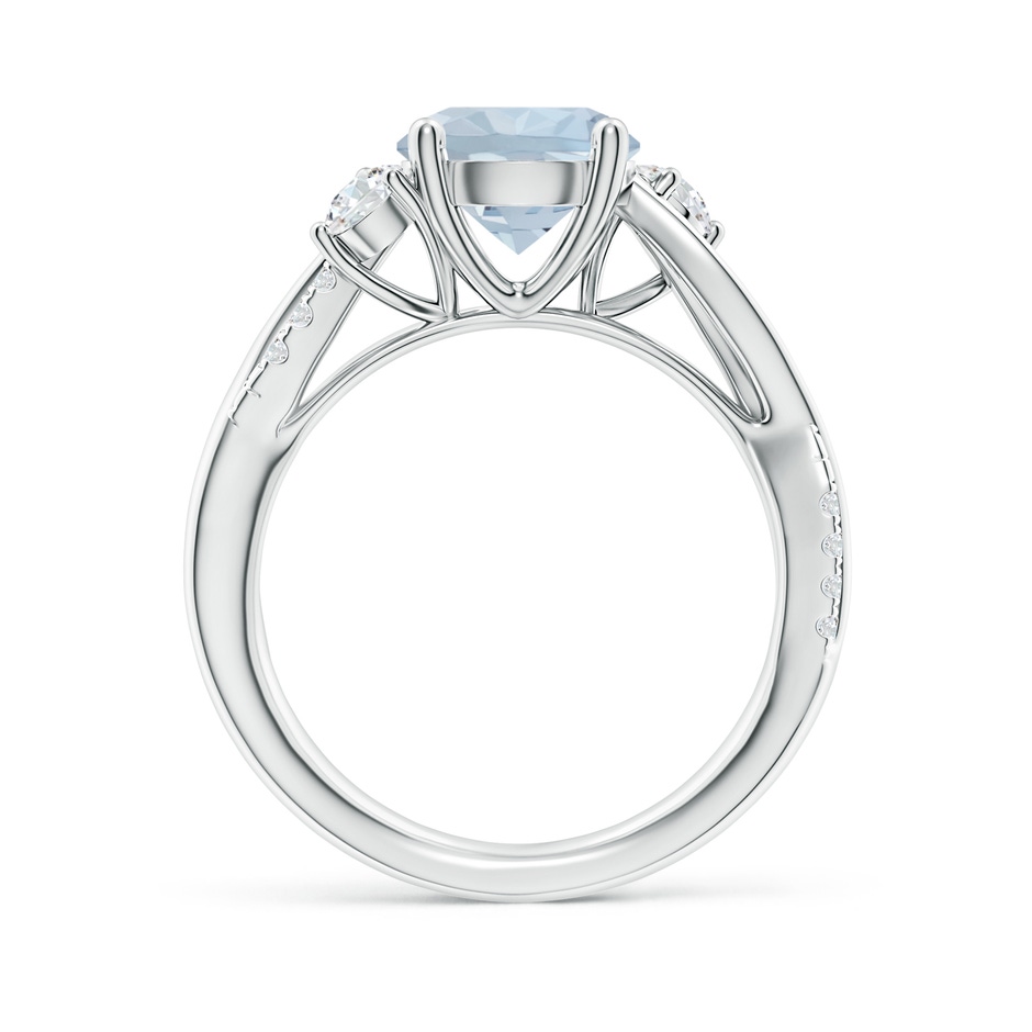 8mm A Nature Inspired Aquamarine & Diamond Twisted Vine Ring in White Gold Side 199