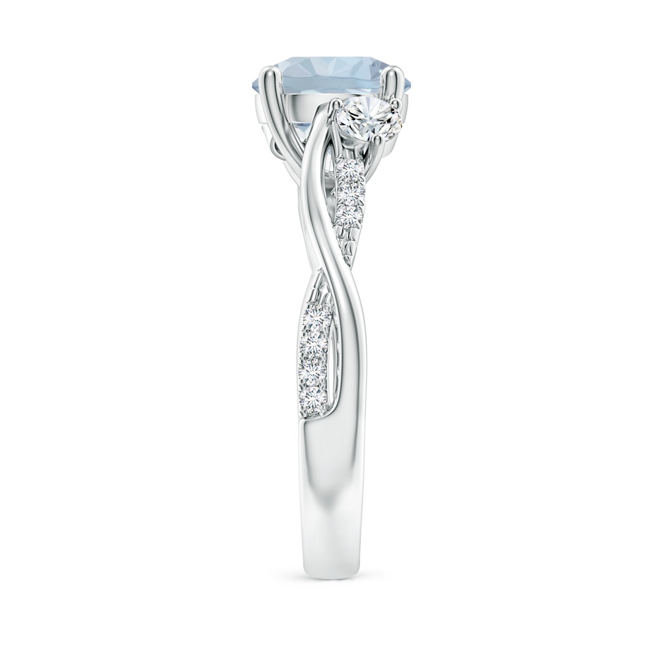 8mm A Nature Inspired Aquamarine & Diamond Twisted Vine Ring in White Gold Side 299