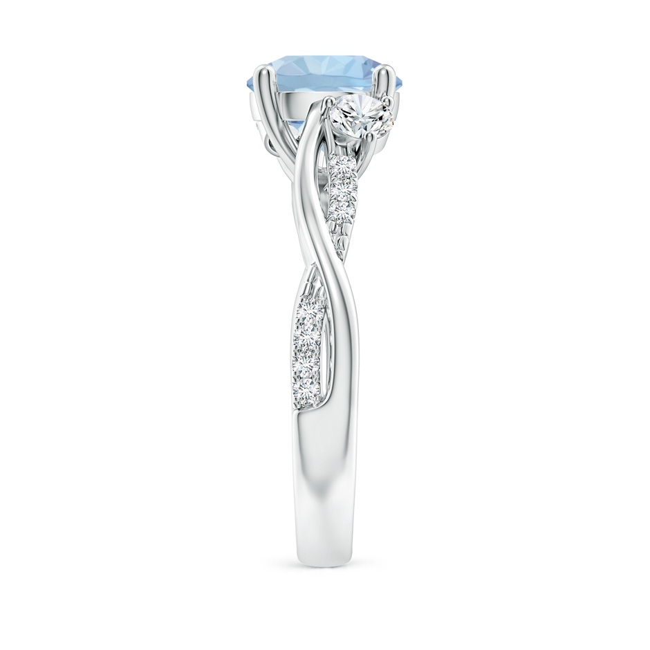 8mm AA Nature Inspired Aquamarine & Diamond Twisted Vine Ring in White Gold Side 299
