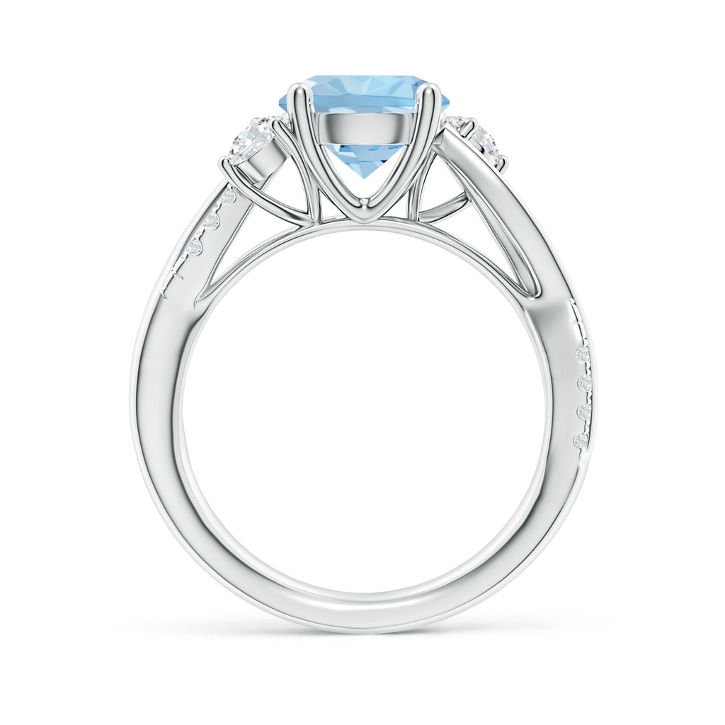 8mm AAA Nature Inspired Aquamarine & Diamond Twisted Vine Ring in White Gold Side 199
