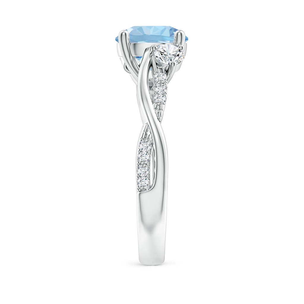 8mm AAA Nature Inspired Aquamarine & Diamond Twisted Vine Ring in White Gold Side 299