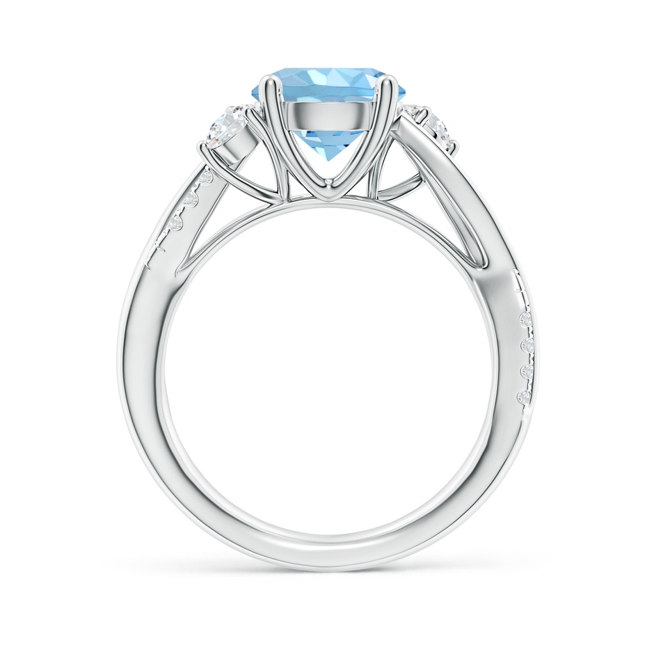 8mm AAAA Nature Inspired Aquamarine & Diamond Twisted Vine Ring in P950 Platinum Side 199