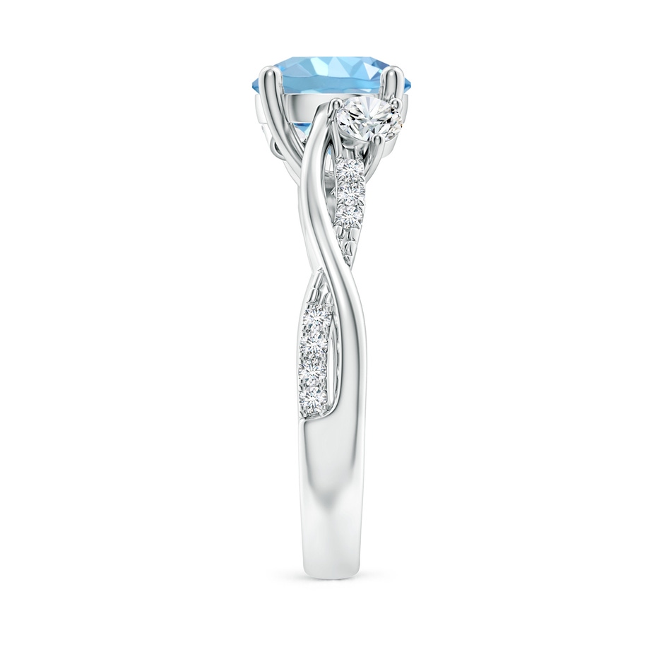 8mm AAAA Nature Inspired Aquamarine & Diamond Twisted Vine Ring in P950 Platinum Side 299