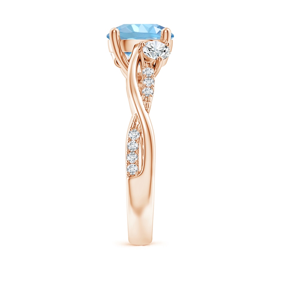 8mm AAAA Nature Inspired Aquamarine & Diamond Twisted Vine Ring in Rose Gold Side 299