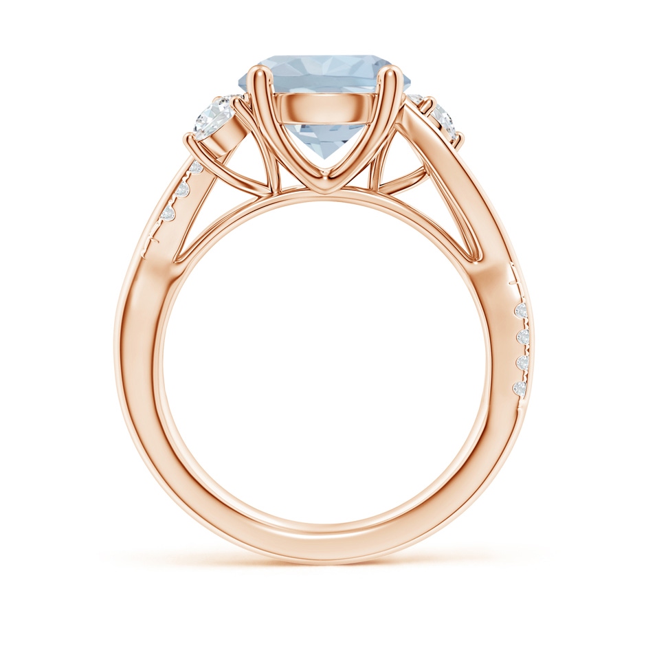 9mm A Nature Inspired Aquamarine & Diamond Twisted Vine Ring in Rose Gold Side 199