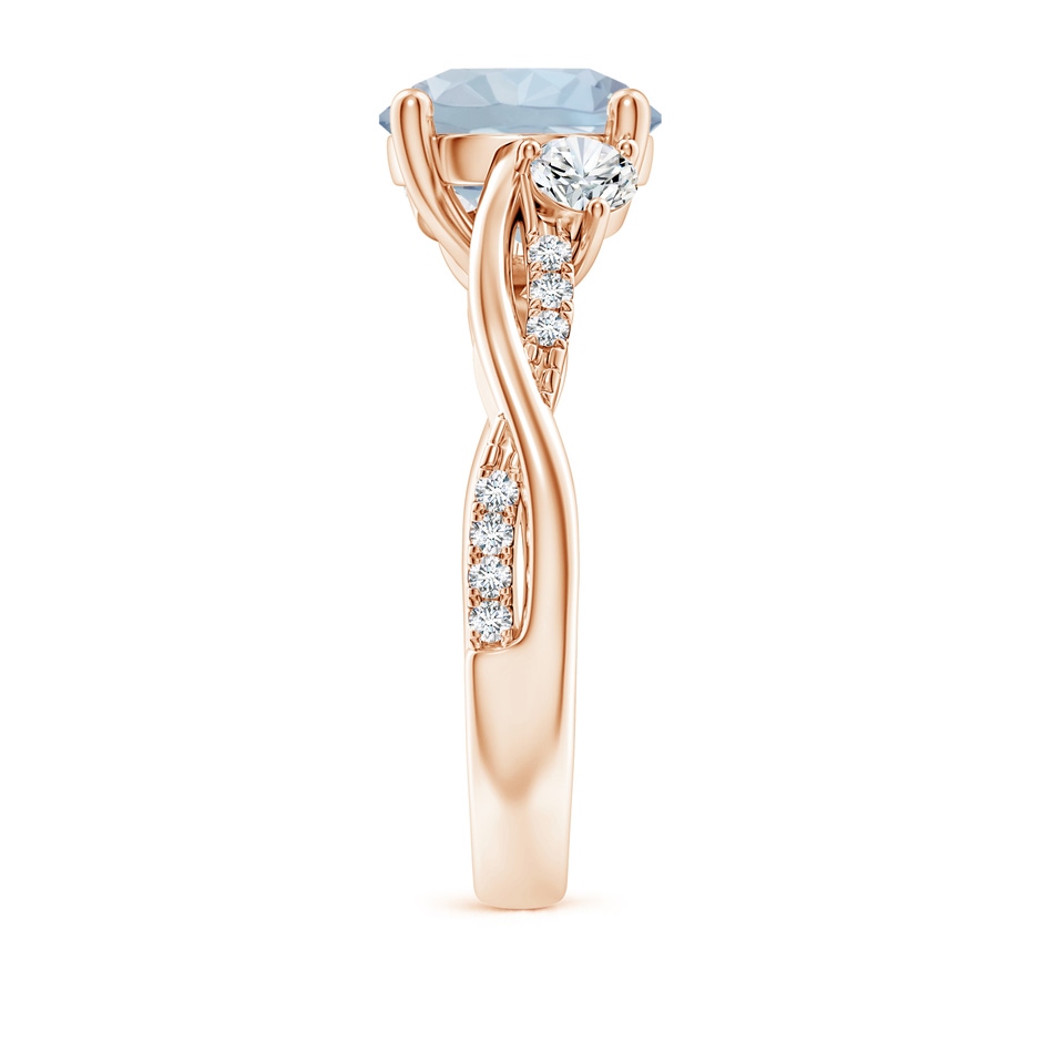 9mm A Nature Inspired Aquamarine & Diamond Twisted Vine Ring in Rose Gold Side 299