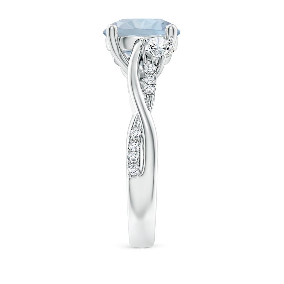 9mm A Nature Inspired Aquamarine & Diamond Twisted Vine Ring in White Gold Side 299
