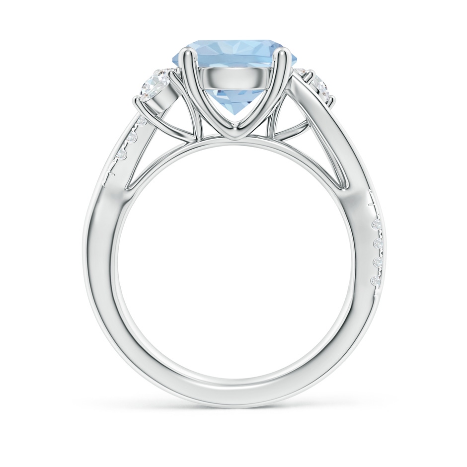 9mm AA Nature Inspired Aquamarine & Diamond Twisted Vine Ring in White Gold Side 199