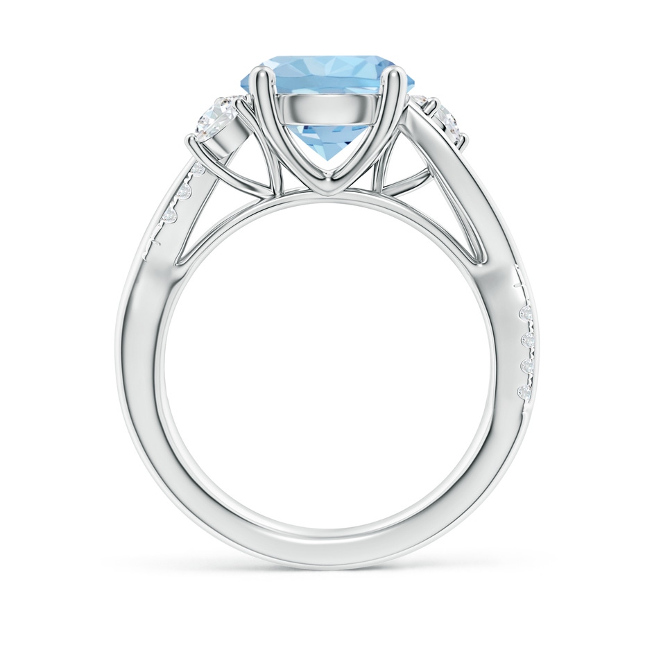 9mm AAA Nature Inspired Aquamarine & Diamond Twisted Vine Ring in White Gold Side 199
