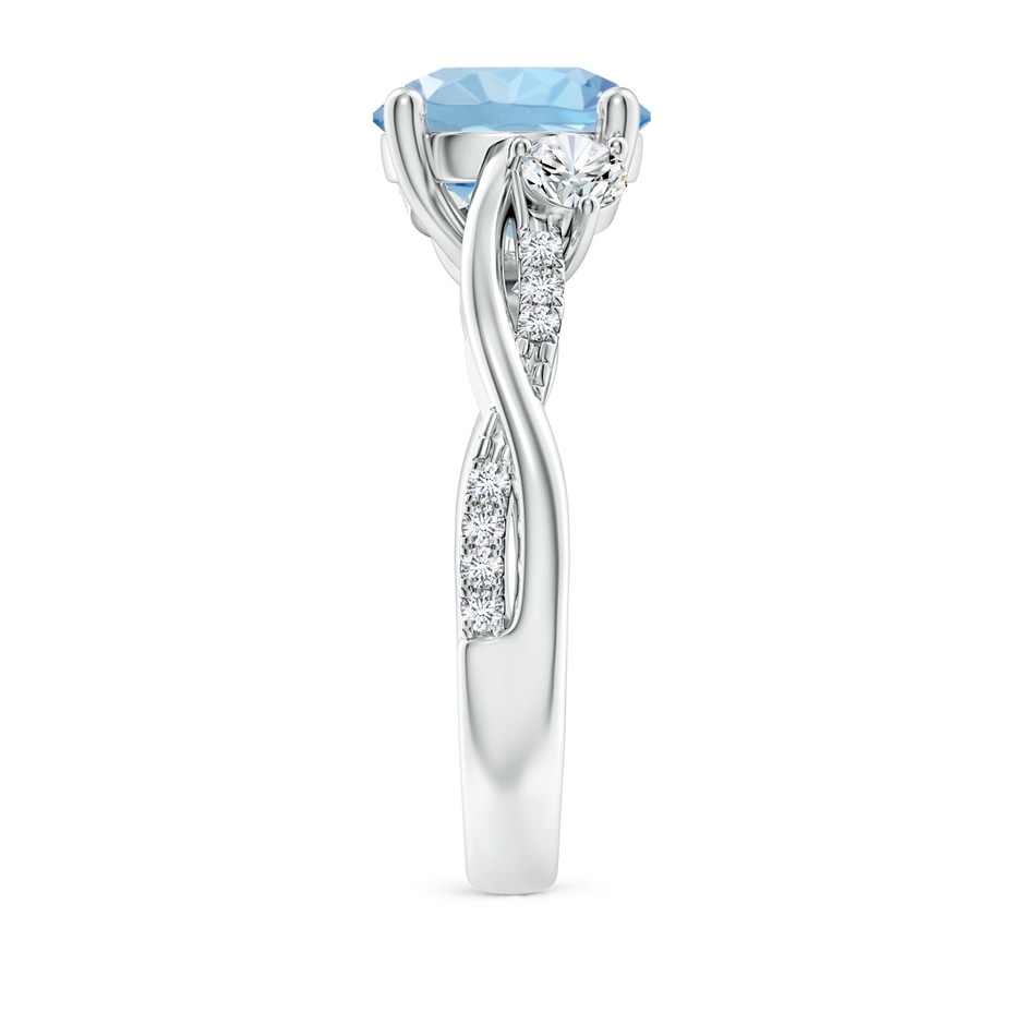 9mm AAA Nature Inspired Aquamarine & Diamond Twisted Vine Ring in White Gold Side 299