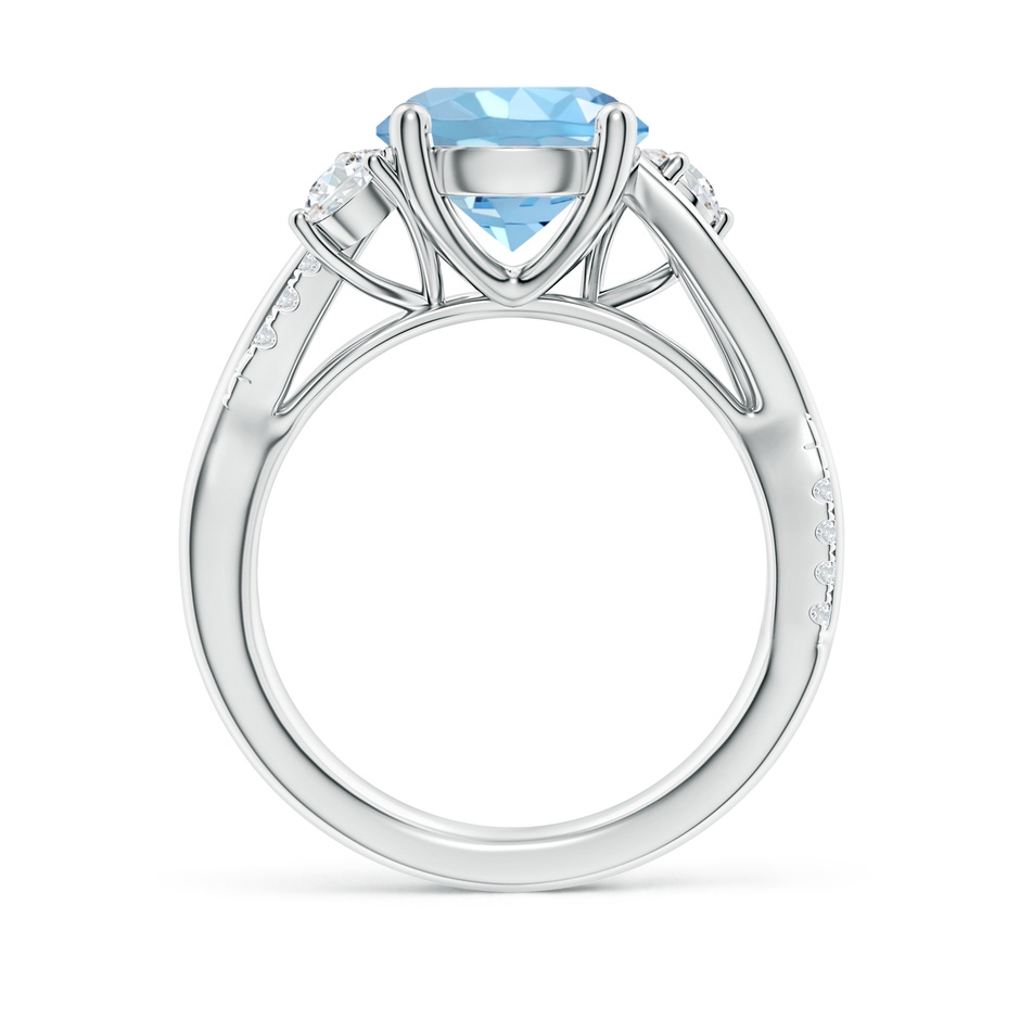 9mm AAAA Nature Inspired Aquamarine & Diamond Twisted Vine Ring in White Gold Side 199