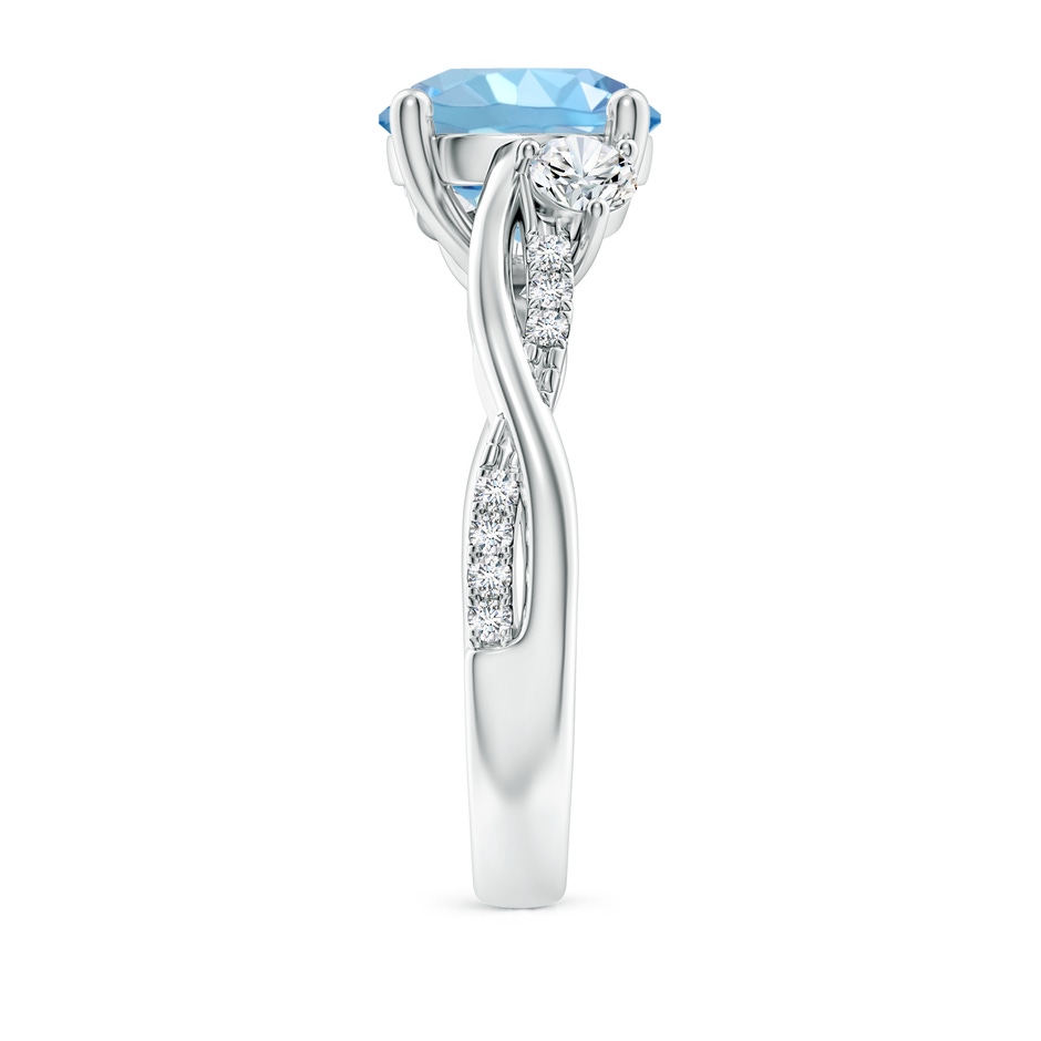 9mm AAAA Nature Inspired Aquamarine & Diamond Twisted Vine Ring in White Gold Side 299