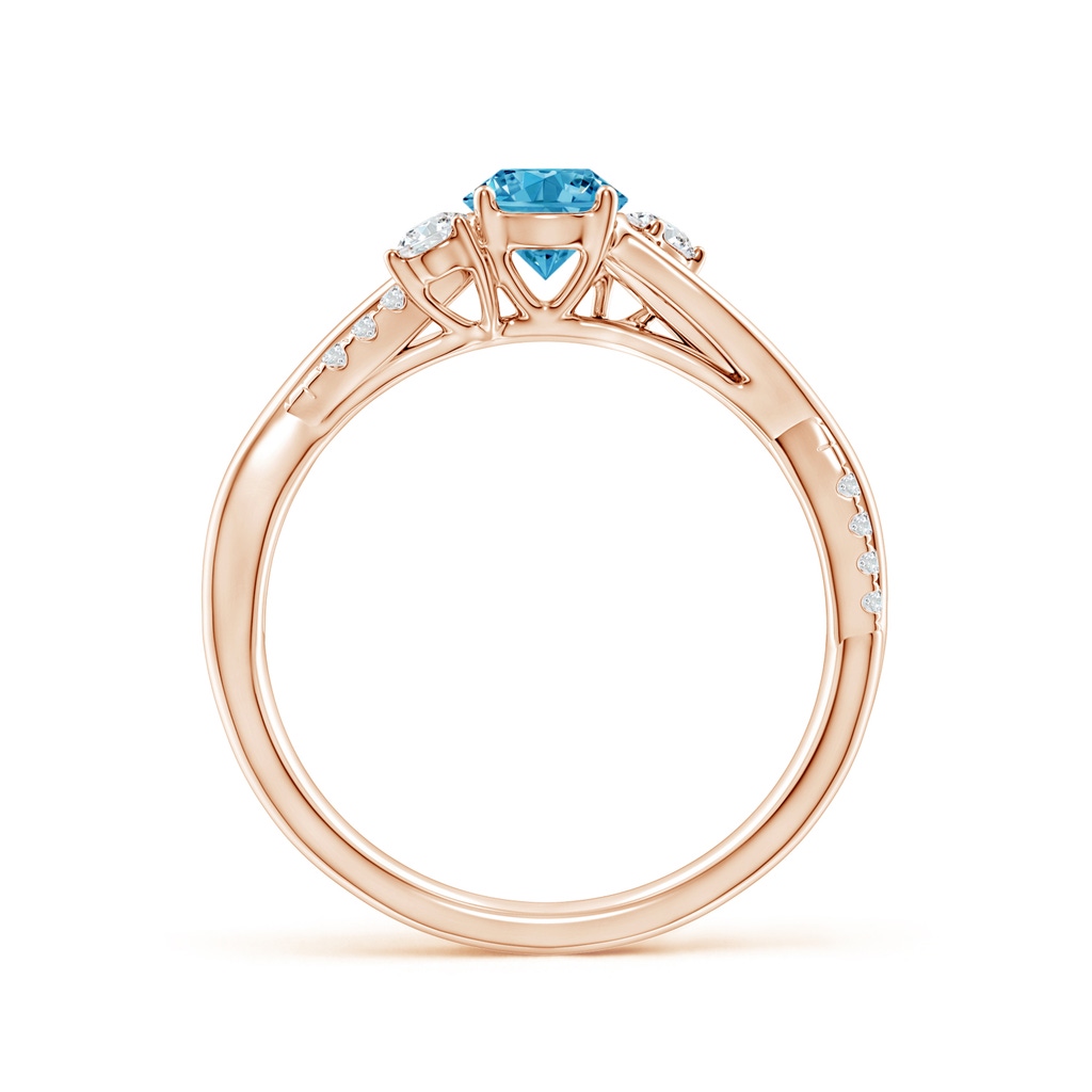 5mm AAAA Nature Inspired Fancy Intense Blue & White Diamond Twisted Vine Ring in Rose Gold - side 199