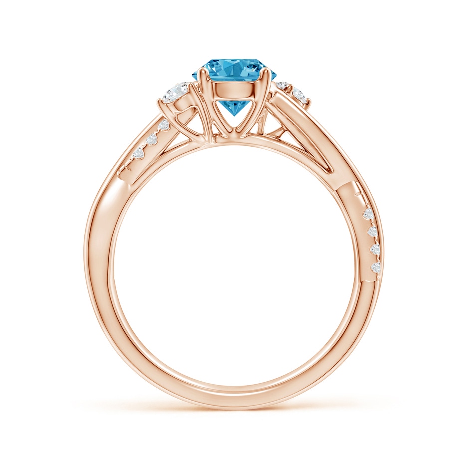 6mm AAAA Nature Inspired Fancy Intense Blue & White Diamond Twisted Vine Ring in Rose Gold side 199