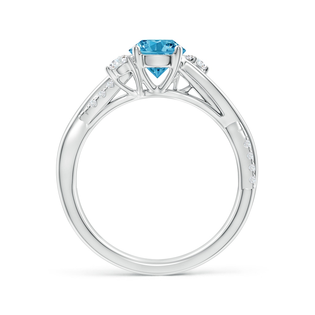 6mm AAAA Nature Inspired Fancy Intense Blue & White Diamond Twisted Vine Ring in White Gold - side 199