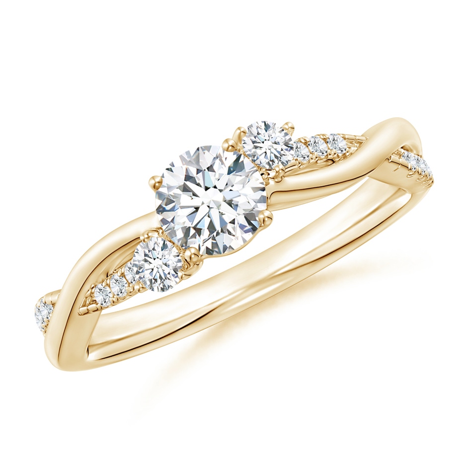 5mm GVS2 Nature Inspired Diamond Twisted Vine Ring in Yellow Gold 